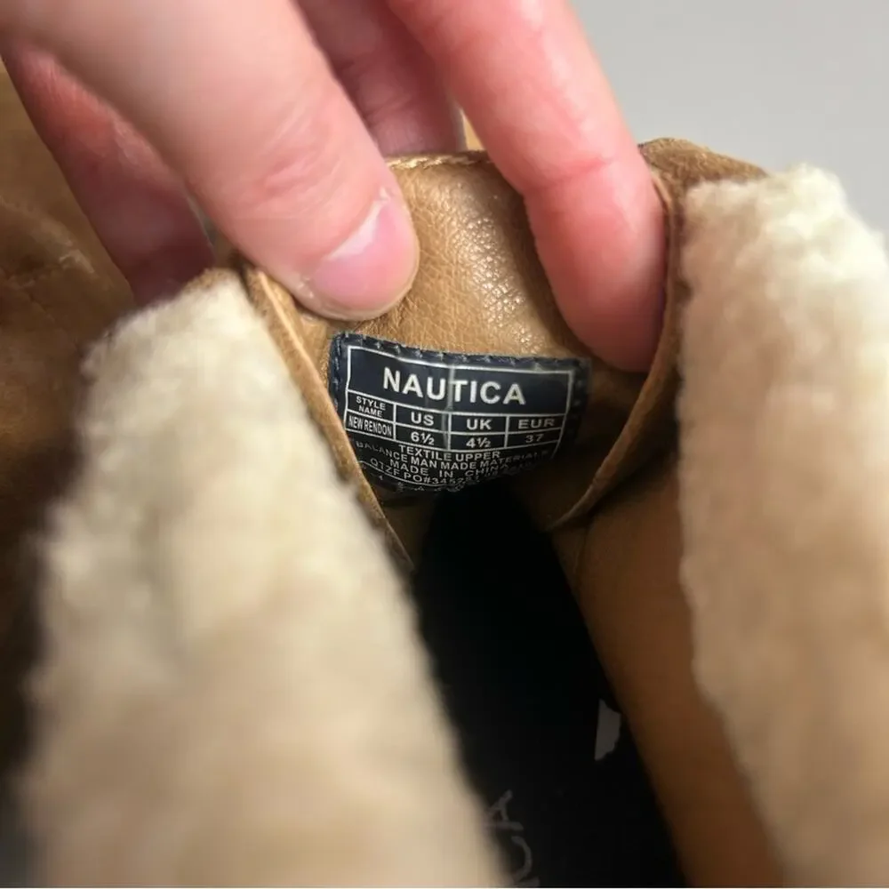 PRICE DROP Nautica New Rendon Suede Faux Fur Trim Booties Boots Size 6.5